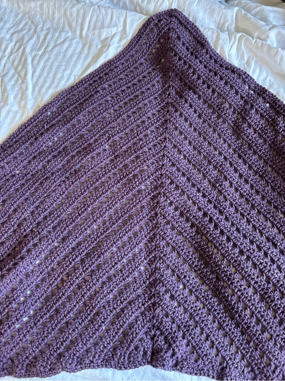 Plush Lavender Crochet Wrap Scarf